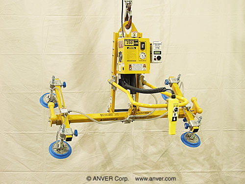 ANVER Four Pad Electric Lifter with Powered Tilt for Lifting and Tilting Windshields 6 ft x 4 ft (1.8 m x 1.2 m) up to 250 lb (113 kg)